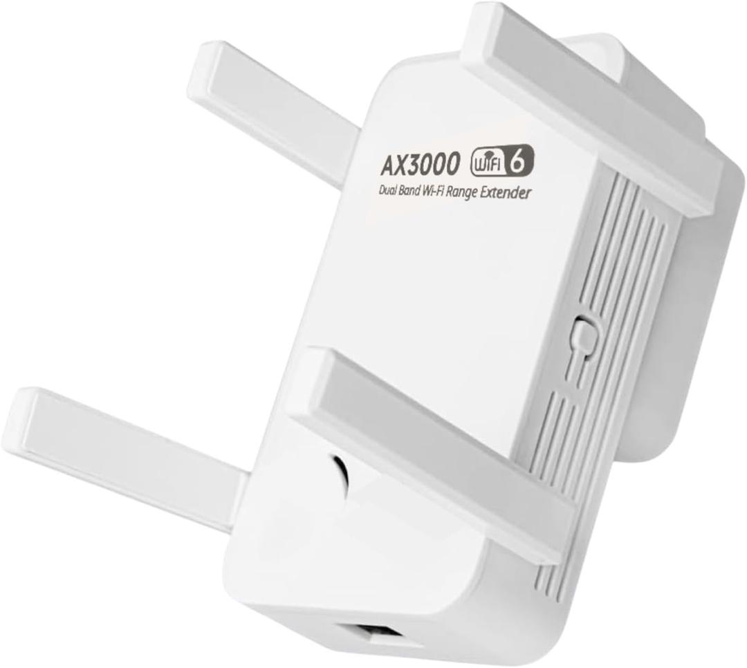 2026 AX3000 WiFi 6 Range Extender Dual Band (2.4GHz & 5.8GHz), High-Speed WiFi Booster with Gigabit Ethernet Port, Access Point Mode, No App Needed, Long-Range Coverage, Fast and Simple Installation
