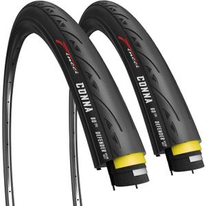 Fincci 700 x 25c Tire Foldable 25-622 60 TPI with LVL3 Nylon Protection for Cycle Race Road Touring Bicycle Bike (Pair)