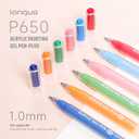 languo Acrylic Gel Pens for Coloring, 90 Colors Set 3D Acrylic Paint Pens with 1.0mm Bullet Tip for Adult Coloring, Colored Gel Pens for Black Paper, Rock, Glass, Fabric, DIY and Art Crafts Supplies
