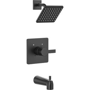 Replacement for Delta 13/14 Series Shower Trim Kit, Compatible with Delta R10000 Valve Tub Shower Faucet Set, Black Shower Head and Handle Set, Classics Black (Cartridge and Valve Not Included)
