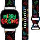 Holiday Watch Band Compatible with Fitbit Versa 3 / Versa 4 / Sense / 2, Christmas Halloween Smartwatch Replacement Strap for Fitbit Versa 3/4 /Sense / 2
