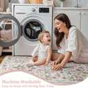 Maxsoft Small 2x3 Rugs for Entryway, Washable Floral Area Rugs for Entrance, Low Pile Thin and Non-Slip Throw Carpet for Kitchen Floor, Front Door Indoor Door Mat, Bathroom, Bedroom Bedside, Pink
