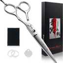 Hair Cutting Scissors Professional - 6 Japanese 440C Stainless Steel Hair Cutting Shears - Haircut Scissors Convex Blade for Ultra-Sharp Smooth Cuts for Hairdressing, Barbers, Salon Home Stylists
