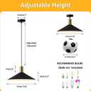 KCO Lighting Farmhouse Matte Black Barn Pendant Light 1-Light Mid Century Dome Pendant Lighting Industrial Cone Hanging Light Single Kitchen Island Light Fixture for Dining Room (Black)