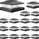 VOLISUN Solar Post Cap Light 16Pack Black: RGB Color Changing - Fence Cap Lights Solar Outdoor Waterproof for 4x4 5x5 6x6 Wooden Vinyl Post