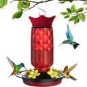 Hummingbird Feeders for Outdoors, Hanging Hummingbird Feeder with 5 Flower-Shaped Feeding Ports, 16 Oz Bird Feeder with Bee Proof & Built-in Ant Moat, Outdoor Garden Decor Gifts for Women Mom