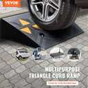 VEVOR Rubber Curb Ramp 4.25" Rise Height, 11.8" Width 19.7" Length Driveway Ramp for Curb, 15T Heavy Duty for Forklifts, Trucks, Buses, Cars, Wheelchairs, Bikes