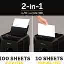 Fellowes AutoMax 100MA 100-Sheet Micro-Cut Autofeed 2-in-1 Paper Shredder for Office/Small Office