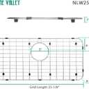 Serene Valley 25-1/4" X 12-1/2 Sink Grid, Rear Drain with Corner Radius 1-1/2", NLW2513R