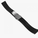 SOIMISS Silicone Watch Band Strap Stainless Steel Clasp Soft Replacement Strap for Sports and Diver Watches Black