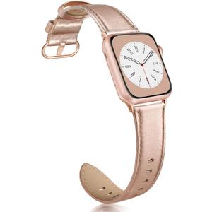 Leather Band Compatible with Apple Watch Bands 38mm 40mm 41mm 42mm Series 10, Elegant Top Grain Genuine Leather Bands Replacement Strap for Apple iWatch Series 10 9 8 7 6 5 4 3 2 1 SE2 SE Women