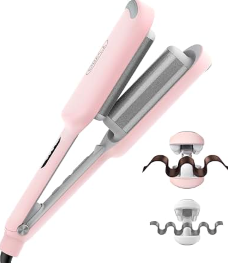 Automatic Hair Curler, Self-Rotating Curling Iron 1.25 inches, 32mm Beach Waves Curling Wand, 8 Temperature Options, Extended Barrel for Long Hair, Purple