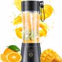 Portable Blender for Smoothies & Shakes - Cordless Personal Size Mini Blender with BAP Free Juice Cup, USB Rechargeable Suit for Sports/Picnic, Valentines Day Gift (Black)