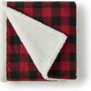 Eddie Bauer - Sherpa Throw Blanket for Couch 50x60  Ultra Soft Reversible Fleece & Plush Sherpa Blanket, Warm Cozy Plaid Throw Blanket for Sofa, Bed, Living Room, Cabin Decor