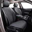 MIROZO Front Seat Covers,Breathable Linen Car Seat Cover Universal Fit for Car SUV Truck  Non-Slip Design  Cool & Comfortable Driver or Passenger Seat Protector  Black (1PC)