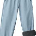 Toddler Fleece Lined Warm Joggers for Baby Boys Girls Thermal Winter Sweatpants Kids Hiking Pants (5T, Bluegray)