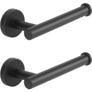NearMoon Bathroom Toilet Paper Holder, Premium SUS304 Stainless Steel Rustproof Wall Mounted Toilet Roll Holder for Bathroom, Kitchen, Washroom (2 Pack, Matte Black)