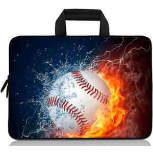 11" 11.6" 12" 12.1" 12.5" inch Laptop Carrying Bag Chromebook Case Notebook Ultrabook Bag Tablet Cover Neoprene Fit Samsung Google Acer HP DELL Lenovo Asus (11 11.6 12.1 12.2 inch, Baseball Fire)