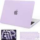 AKIT Compatible with MacBook Air 13 inch Case 2026 2025-2022 M5/M4/M3/M2 A3449 A3240 A3113 A2681, Slim Matte Plastic Hard Shell Case+Screen Protector+Keyboard Cover for MacBook Air 13.6 inch, Violet
