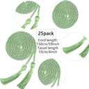 25 Pieces Graduation Honor Cord Rayon Braided Honor Cords with Tassel for Graduation Students Bachelor Master Doctoral Gown Grad Decor (Grass Green)