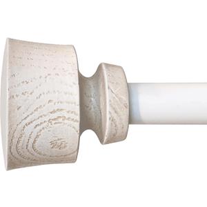 Stockton 26-48 Inch Adjustable Curtain Rod Set, 5/8 Inch Diameter in Antique White