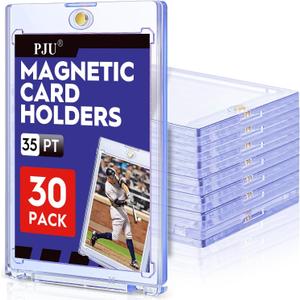 30ct Magnetic Card Holder, 35pt One Touch Card Holder for Trading Cards, Protectors Hard Plastic, U-V Protection Magnetic Display Case for Baseball, Game, Sports Cards