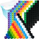 701 Pcs Math Learning Linking Cube with Storage Container Counting Cubes Plastic Colorful Counting Blocks Math Manipulatives Classroom Learning Supplies for Home School Educational(Blue)