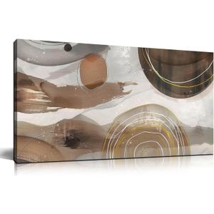 Prepeyssee Grey and Brown Boho Abstract Canvas Wall Art for Living Room Bedroom Home Office Large Abstract Prints Modern Wall Decor Size 20x40
