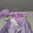 Princess Dress for Girls Purple Princess Dress Up Clothes with Accessories Halloween Snow Queen Party Cosplay (4T/110)