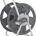 Water Hose Reel Cart, Holds 60-80 Ft of 5/8 Inch Hose, Grey Wall Mounted Garden Hose Cart, Portable Hose Reel for Convenient Storage and Watering