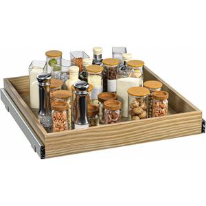 19''W x 21''D x 3''H Pull Out Cabinet Organizer, Soft Close Wood Kitchen Drawer Shelves Finished Assembled Slide Pantry Shelvesin, for Home Kitchen Dinner Room (Applicable Width 20.5 Inches)