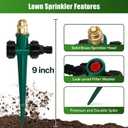 Joyhalo 4 Pack Flexible Sprinkler System with Spike Base, Above Ground Sprinkler System kit, Multi-Adjustable Irrigation Sprinkler Set for Yard, Lawn, 32.5FT Garden Hose Included