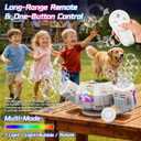 Cossy Rechargeable Bubble Machine, 360 Automatic Rotation Bubble Machine for Kids, Bubble Maker with Remote Control, RGB Lights & 20000+ Bubbles Per Minute, Outdoor Toys Games for Kids/Adults (White)