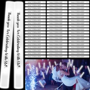 Libima 50 Pcs White Glow Sticks Bulk for Wedding Reception 16" Light up Foam Sticks LED Cheer Batons Wedding Wand Glow in the Dark Flashing for Raves Carnival Party Supplies Favors