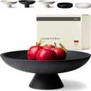 KIVY Concrete Fruit Bowl for Kitchen Counter - Large Decorative Bowl for Home Decor - Modern Key Bowl for Entryway Table - Pedestal Bowl - Fruit Basket for Home Decor - Black Fruit Bowl Decor