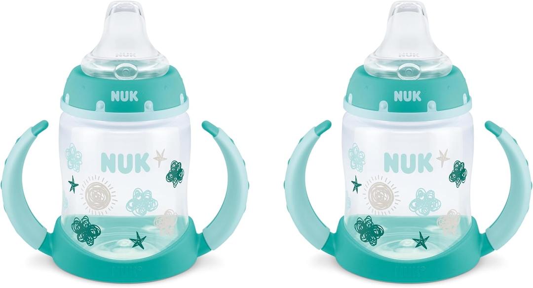 NUK Learner Cup, 5 Oz, 2-Pack, Clouds & Stars  BPA Free, Spill Proof Sippy Cup