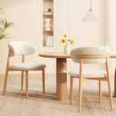 Kitchen Dining Chairs Set of 4 Modern Upholstered Leather Farmhouse Dining Room Chair with Metal Legs, Beige, 17.7 inches x 15 inches x 31.1 inches