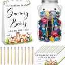 Outus Baby Shower Games Guess How Many Bears Woodland Sign 100 Guessing Game Cards 10 HB Pencils 1 Cute Bear Bottle for Guests Gender Reveal Party Favors(Classic Style)