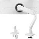 monTEK Single Monitor Arm for Max 45 Inch Ultrawide Screens Adjustable Monitor Desk Mount Holds 35 Lbs Cable Management with C Clamp/Grommet Desk Mount, VESA 75/100mm (White)