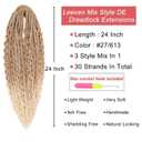 Leeven 30 Strands Double Ended Dreadlock Extensions 24 Inch Ombre Blonde Thin Synthetic Boho Dreads 3 Style Mixed Full Set Wool DE Wavy Curly Hippie Dreads Braid in Soft Viking Dread for Women Men