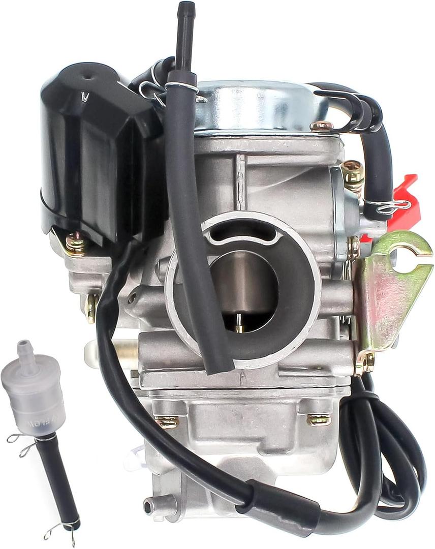 GY6 125cc 150cc Carburetor, GY6 24mm PD24J Carburetor for Moped ATV Go Kart Scooter 125cc 150cc 4-Stroke 152QMJ 157QMI Engine Kazuma Taotao Roketa SunL Baja Eagle Chinese Go Kart