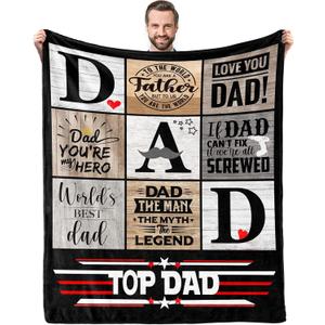 Dad Birthday Gift from Daughter, Christmas Birthday Gifts for Dad from Son, Fathers Day Presents from Kids, Cool Present for Daddy Who Wants Nothing, Soft Throw Blanket 60X50