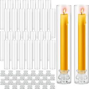 Cieex 30 Pack Glass Hurricane Candle Holders, Candle Sticks Holder Decor