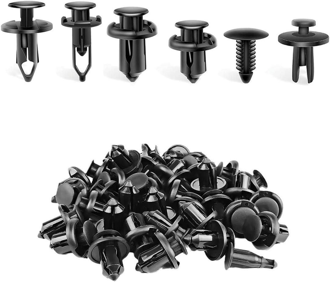 Ohleats 200 PCS Car Bumper Retainer Clips, Plastic Door Trim Panel Fender Clips, 6 Different Auto Push Pin Rivet Set Suitable for Most Vehicles, Universal Car Accessories
