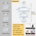 Modern 3 Ring Chandelier Crystal Chandeliers for Dining Room Round LED Dimmable Ceiling Light Fixture for Living Room Bedroom Lighting Silver