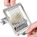 KITCHTIC Egg Slicer for Hard Boiled Eggs - Stainless Cutter for Eggs - Heavy Duty Egg Chopper - Dishwasher Safe Soft Fruit Slicer for Strawberry, Kiwi, Bananas