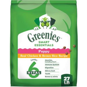 Greenies Smart Essentials Puppy High Protein Dry Dog Food Real Chicken & Brown Rice Recipe, 27 lb. Bag (27 Pound (Pack of 1))