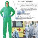 2 x Hazmat Suits,10 Colors Options Disposable Protective Coveralls, Paint Suit with Elastic Wrists Ankles and Hood (Green, XXL)