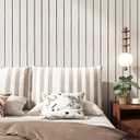 VEELIKE Wide White Oak Wood Slat Wall Panels Peel and Stick 3D Wood Panel for Interior Wall Decor Ceiling TV Backdrop 30''x118'' Self Adhesive Foam Acoustic Slat Roll for Bedroom Living Room Office RV