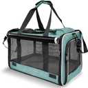 Small Dog Carrier for Puppy Yorkshire Softshell Car Transport Chihuahua Carry Cage 18-inch Collapsible Doggie Vet Visit Crate Easy Load Roomy Pet Carrier Bag Kennel Dog Essentials Teal (Turquoise)